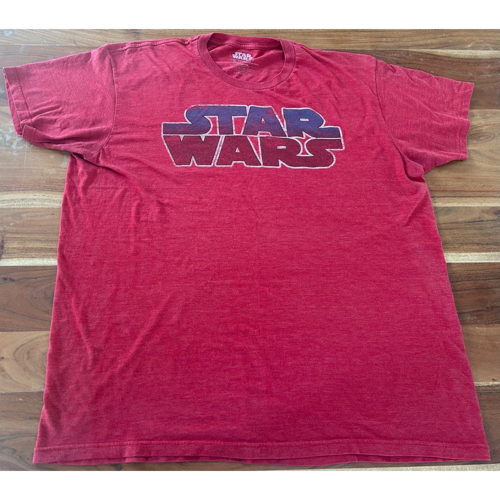 Star Wars Fifth Sun Mens XXL Red Heather Graphic T-Shirt Logo Gradient Fade Tee